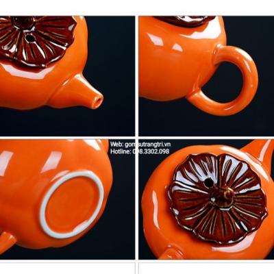 bộ ấm chén quả hồng cao cấp